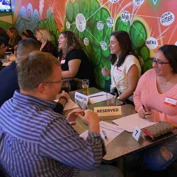 San Diego attendees of speed dating in California enjoying the event!