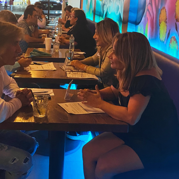 San Diego attendees of speed dating in California enjoying the event!